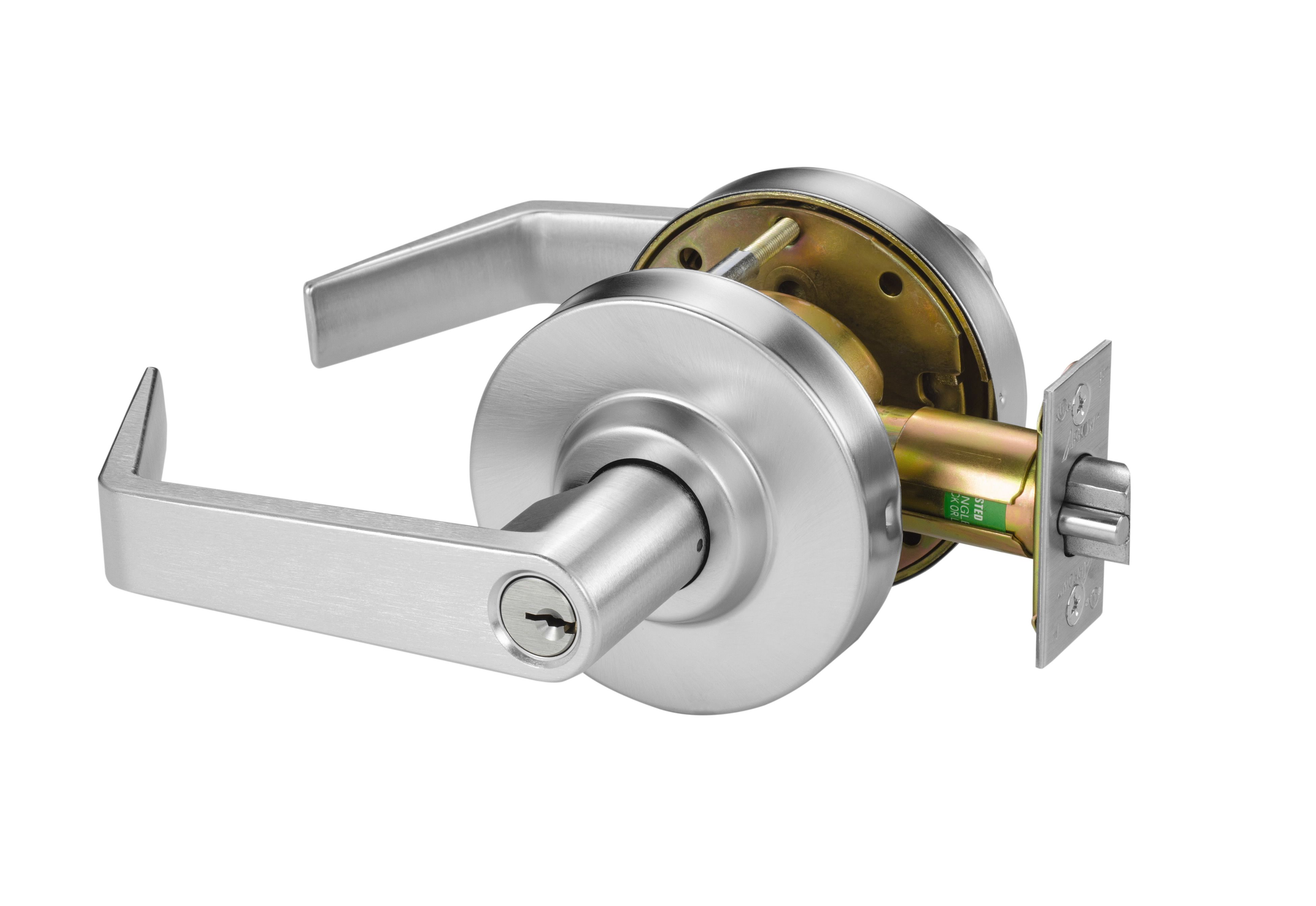 Silver metal door lock Silver metal door lock