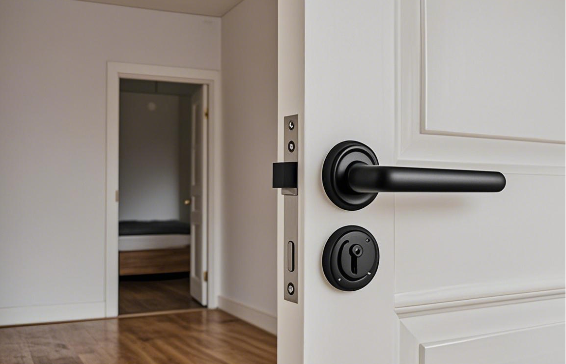 White door with black handle