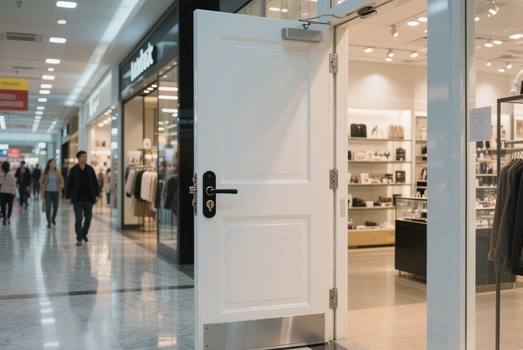 White door with black handle