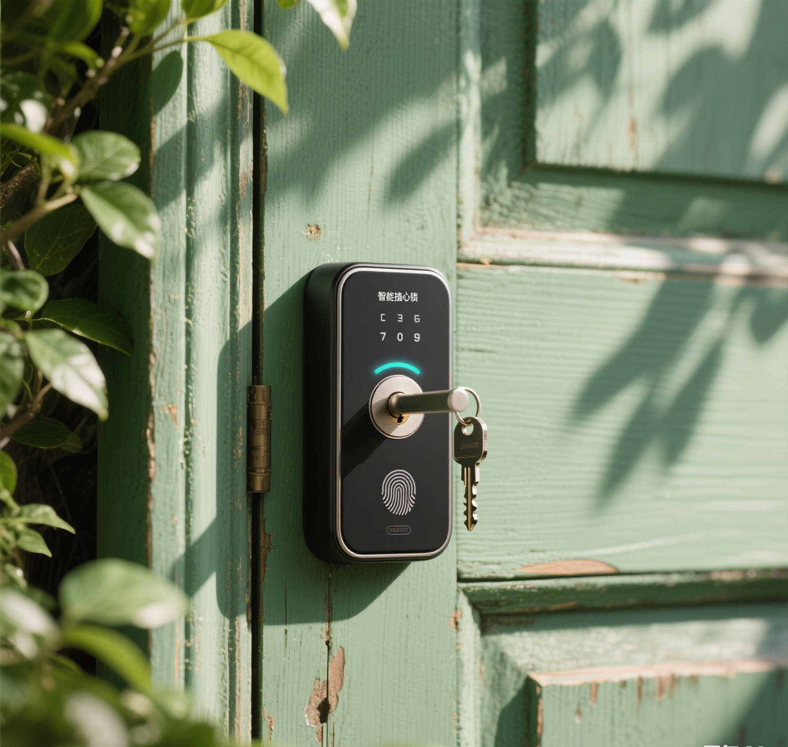 Digital door lock with key
