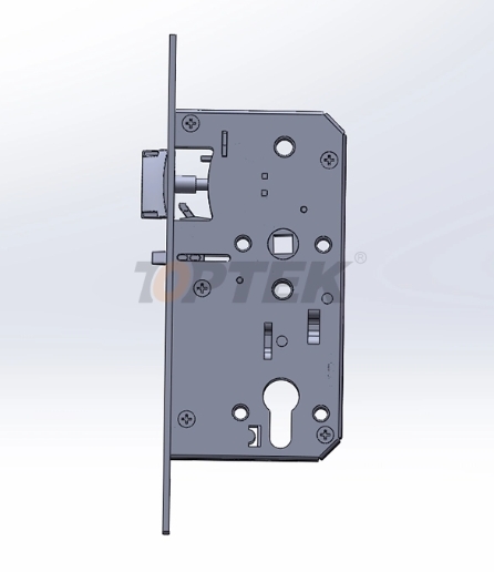 Metal door lock mechanism diagram